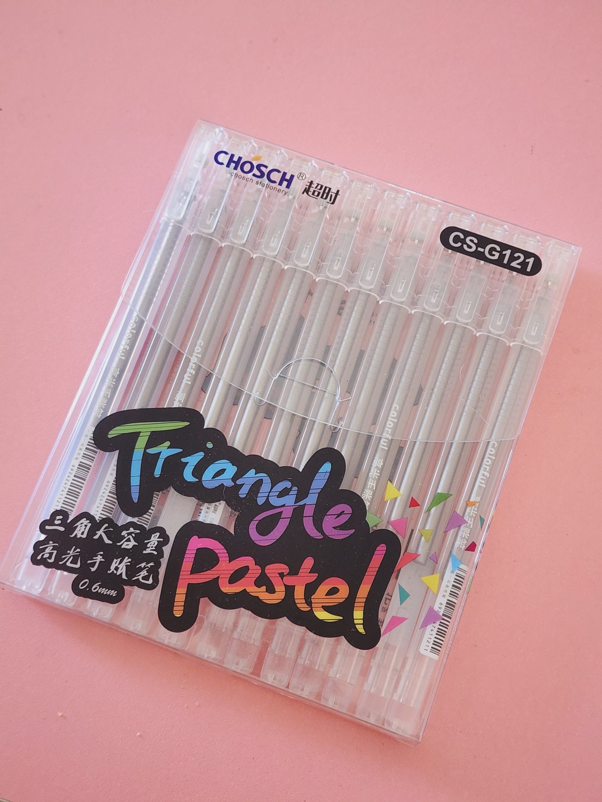 Pack de 12 Plumas Triangle Pastel Color Plata Para Hoja Negra