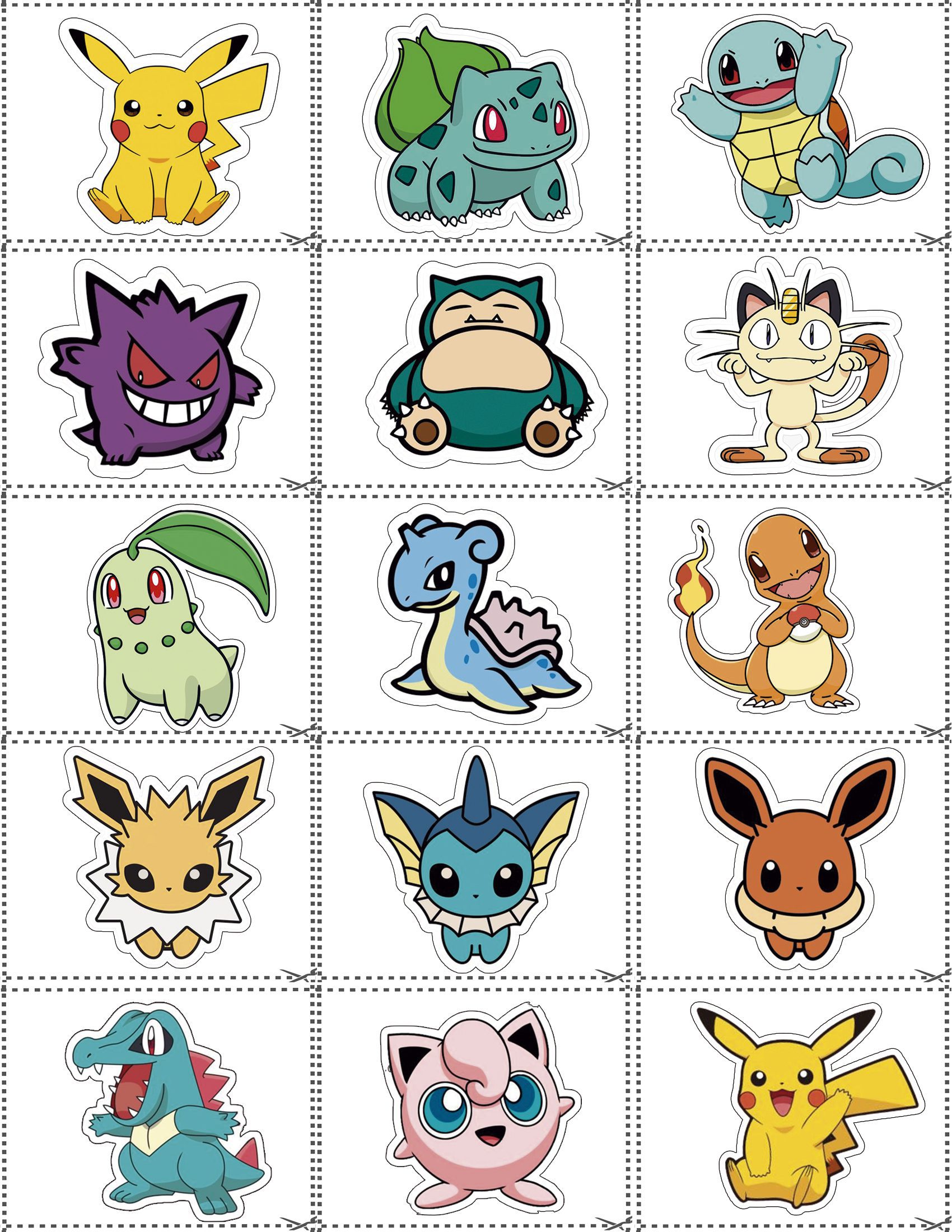 Sticker Calcomanias Estampas Pokemon Tamaño Carta - Cute Shop