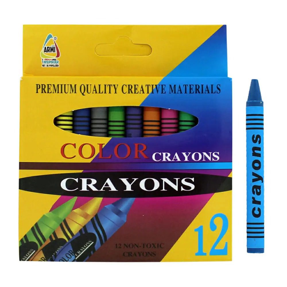 Paquete 12 pzas crayolas de colores