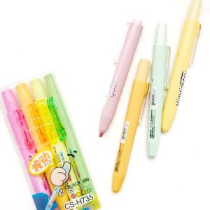 Pack de 4 Marcatextos Retractiles Colores Pastel H735