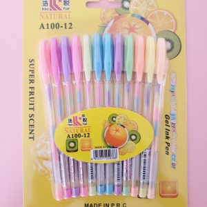 Set de 12 Plumas de Gel Tinta de Colores Fruit