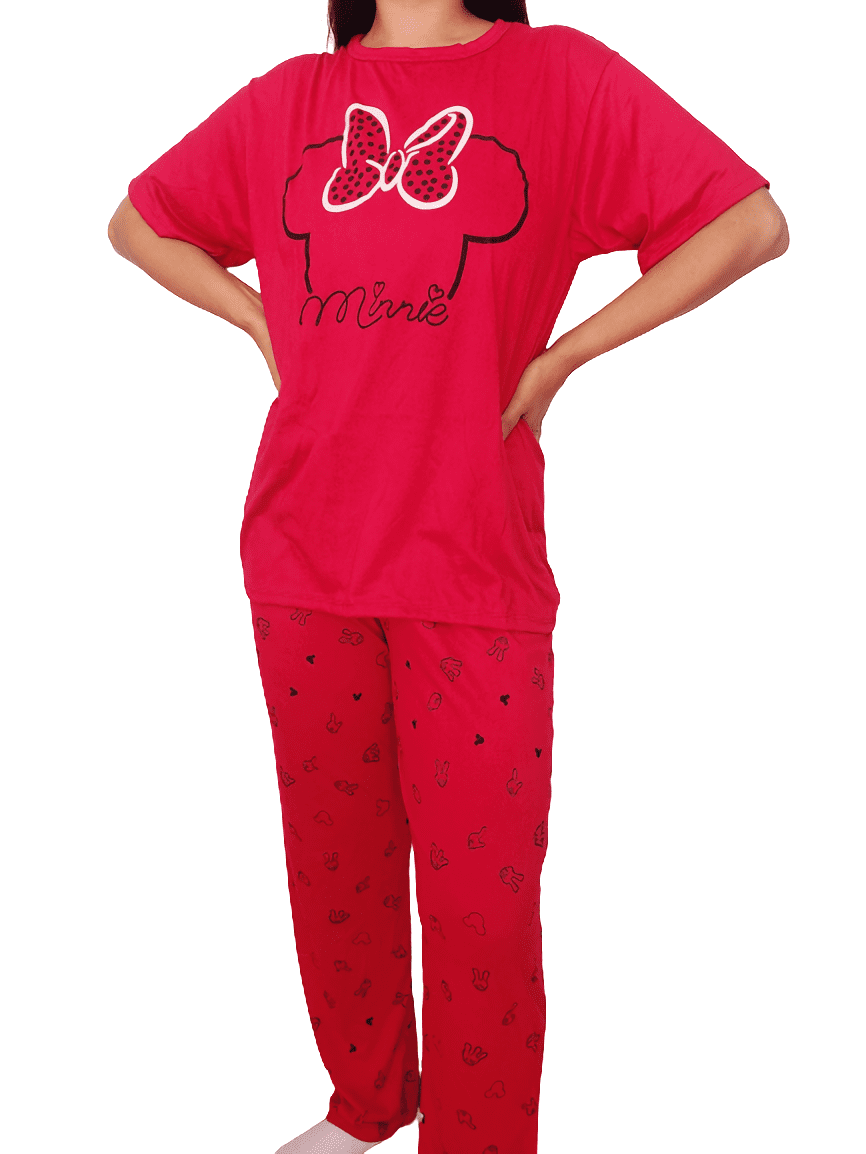 de Dama Blusa de Corta y Pantalon Modelo Minnie Roja Extra Grande Cute Shop