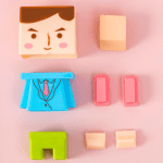 Sacapuntas Niño Armable con Goma tipo Lego