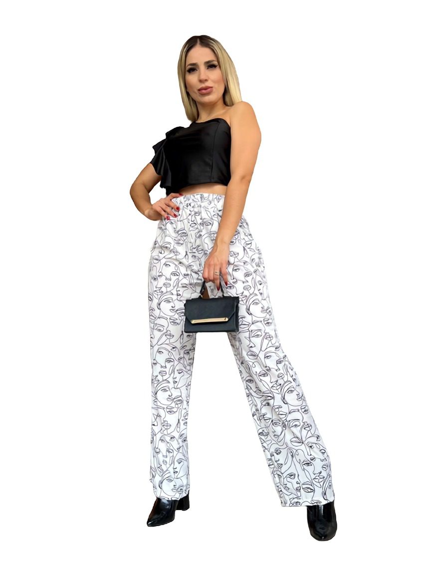 Pantalon blanco holgado cheap