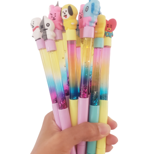 PLUMA KAWAII BT21 BTS PUNTO FINO GEL GLITTER