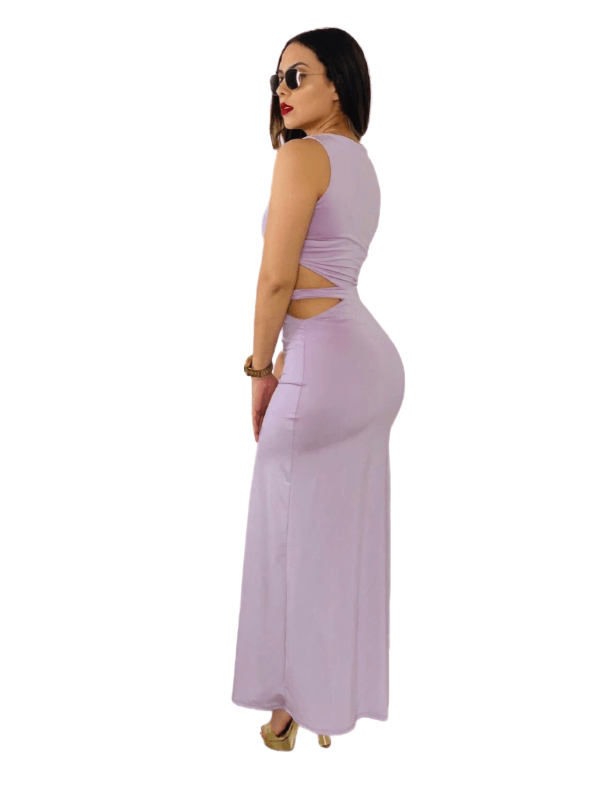 Vestido Sexy Elegante Largo con Abertura en Cintura Lila Dama - Cute Shop Vestido Sexy Elegante Largo con Abertura en Cintura Lila Dama - Cute Shop