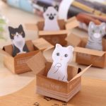 Mini Bloc de Notas Adhesivas en forma de Gato con Caja