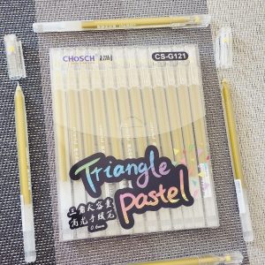 Pack de 12 Plumas Triangle Pastel Color Dorado Para Hoja Negra