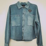 Camisa para Dama Tipo Mezclilla Cuidado con el Perro