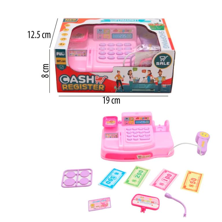 ColorBaby 47962 My Home Caja registradora Juguete, Luz y Sonido, Interactiva, Supermercado, Cesta de la Compra, Comida, Balanza, Monedas y Billetes, Tienda, Juguetes niños 3 años, Regalos Infantiles