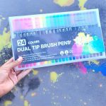 Blister con 24 Plumones de doble Punta Pincel y Rotulador Fino