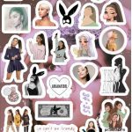 Planilla con 29 Stickers Cortados con Laser Ariana Grande