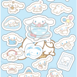 Planilla con 22 Stickers Cortados con Laser Cinamonroll