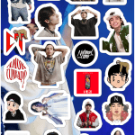 Planilla con 21 Stickers Cortados con Laser Natanael