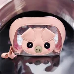 Lapicera Cosmetiquera 2 en 1 Transparente Kawaii con Diseño de Puerco