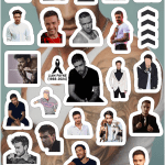 Planilla con 27 Stickers Cortados con Laser Liam
