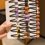 Pack de 2 Pares de Pasadores Tipo Clip con Diseños de Halloween