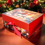Caja de Regalo Grande con Iman y moño Navideña