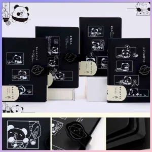 Libreta con Broche Magnético en forma de Oso Planetario 96 Hojas 100% negras.