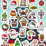 Planilla con 36 Stickers Cortados con Laser Navideñas