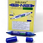Pack con 12 Plumones Permanente doble Punta Haijiav Color Azul HJ-36T