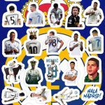 Planilla con 29 Stickers Cortados con Laser Real Madrid