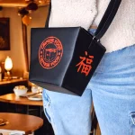 Bolsa Crossbody en forma de Caja de Comida China Color Negra