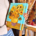 Libreta Pasta Dura 200 Hojas de Raya Tamaño Profesional Van Gogh con Stickers y Separadores