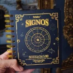 Libreta Pocket 100 Hojas 100% Negras Diseño Signos Zodiacales Espiral