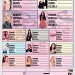 Planilla con 25 Etiquetas Escolares de Materias Tamaño Carta Black Pink