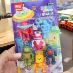 Blister con 6 Goma Borrador de Robot