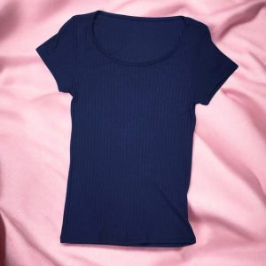 Blusa Básica de Dama Azul Marino Talla-G