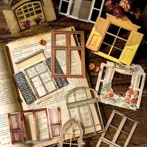 Paquete con 10 Ventanas de Pegatinas Vintage