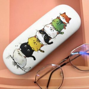 Estuche Duro para Gafas con estampado de Gato Kawaii