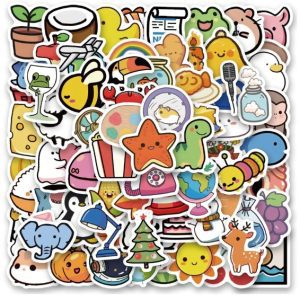 Pack con 50 Stickers Impermeables Personajes Kawaii