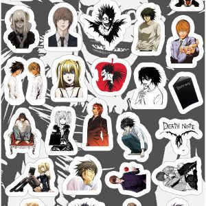 Planilla con 29 Stickers Cortados con Laser Death Note