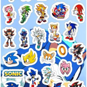 Planilla con 28 Stickers Cortados con Laser Sonic