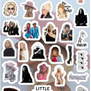 Planilla con 32 Stickers Cortados con Laser Gaga