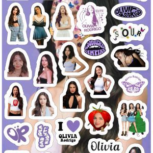 Planilla con 32 Stickers Cortados con Laser Olivia Rodrigo