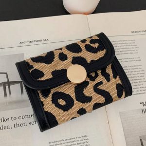 Tarjetero Compacto Estampado Leopardo