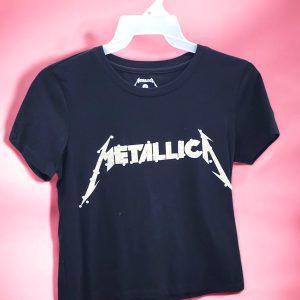 Playera para Dama Metallica Negra Talla- M