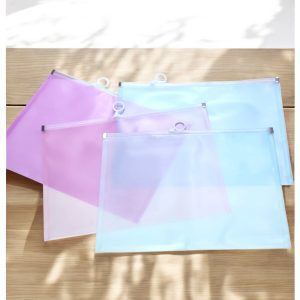 Folder Plastificado con Cierre Ziploc Tamaño Carta Colores Trasnsparentes
