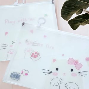 Folder Plastificado con Cierre Ziploc Tamaño Sobre A5 Cats