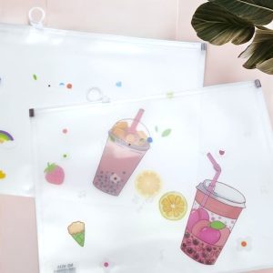 Folder Plastificado con Cierre Ziploc Tamaño Carta Tapiocas