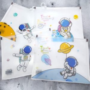 Folder Plastificado con Cierre Ziploc Tamaño Sobre A5 Astronautas