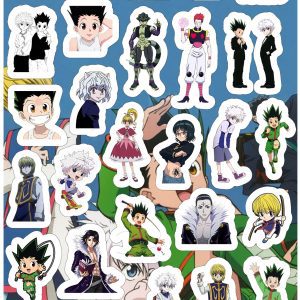 Planilla con 28 Stickers Cortados con Laser Hunter x Hunter