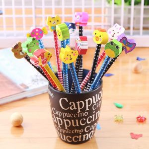 Lápiz con Borrador de Animales Kawaii
