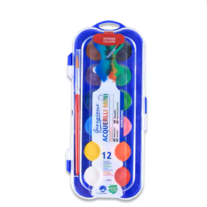Estuche de 12 Colores Vivos de Acuarelas 23mm con Pincel Giorgione