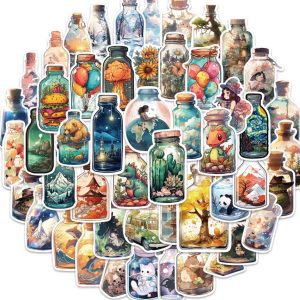 Pack con 50 Stickers Impermeables Botellas Místicas