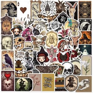 Pack con 50 Stickers Impermeables 666 Brujas Craneos